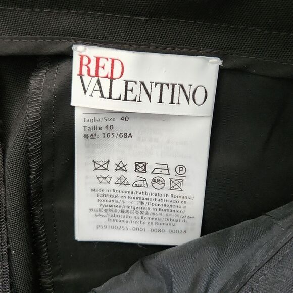 NWT RED VALENTINO Velvet-trimmed grain de poudre flared pants - Picture 11 of 15
